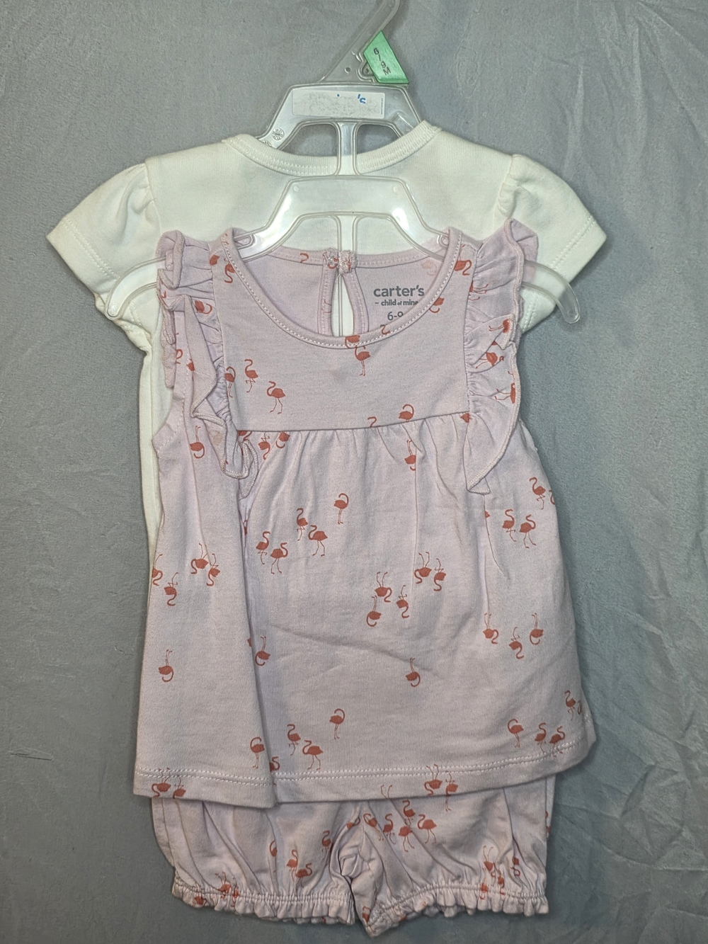 Carter's Light Pink Flamingo Ruffle Sleeve Matching Set